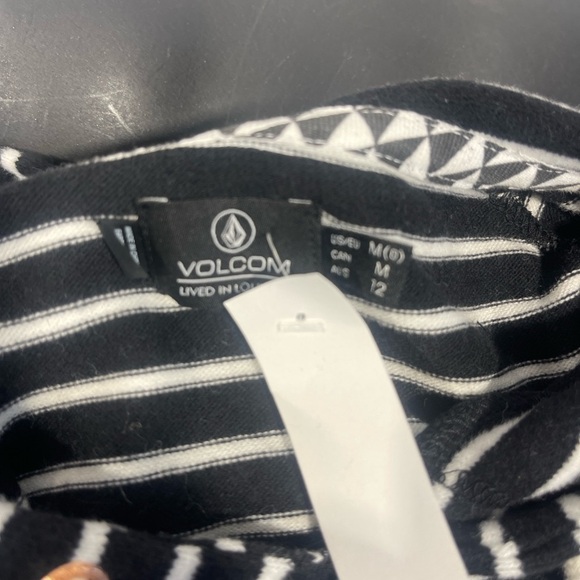 Volcom Black and White Striped Hoodie - Picture 2 of 7